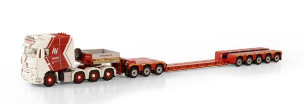 WSI01-3627 - MERCEDES ACTROS MP4 SLT BIGSPACE 8x4 con plataforma baja de 5 ejes y plataforma rodante de 3 ejes ANDRE VOSS - 1