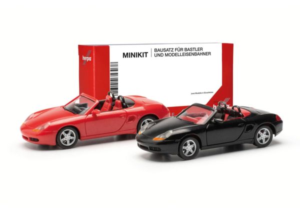 HER013963 - PORSCHE Boxster S rojo y negro - 2 piezas para montar - 1