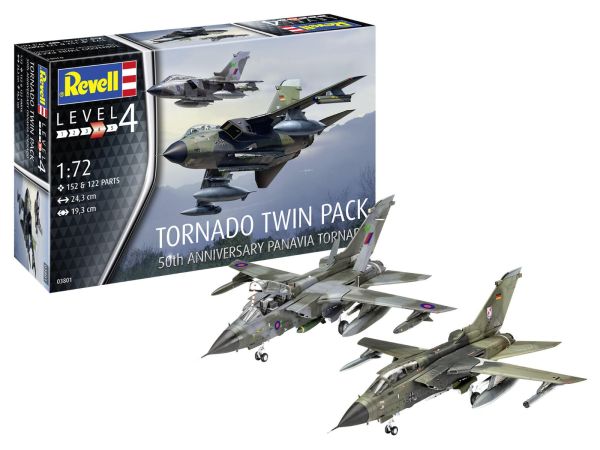 REV03801 - Pack de 2 aviones de combate TORNADO - 50 Aniversario para montar y pintar - 1