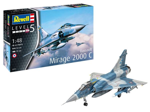 REV03813 - Modelo de Avión Militar azul y gris - DASSAULT Mirage 2000C - 1