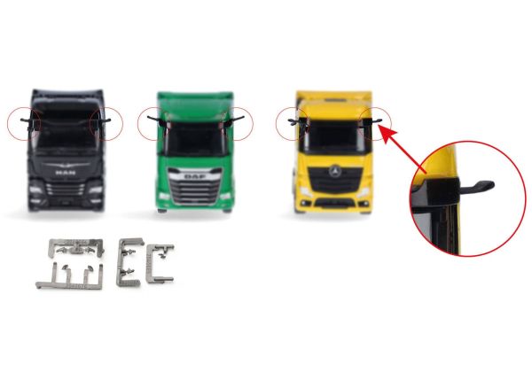 HER054447 - Accesorios retrovisores para MERCEDES BENZ Actros, MAN TGX y DAF XG - 5 piezas - 1