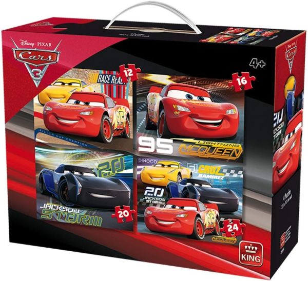 KING05504 - 4 puzzles de dibujos animados CARS 3 12-16-20-24 piezas - 1