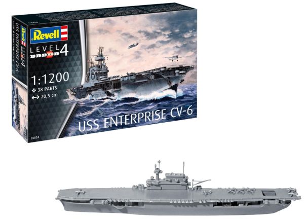 REV05824 - USS Enterprise CV-6 para ensamblar y pintar - 1