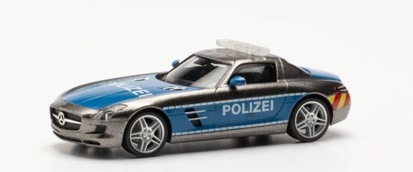 HER096515 - MERCEDES SLS AMG azul y gris policía - 1