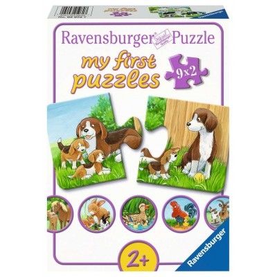 RAV05072 - Mis primeros puzzles - 9 puzzles de 2 piezas - Familias de animales de granja - 1