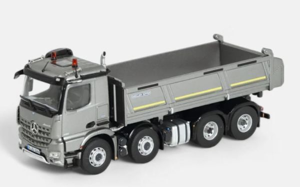 NZG1066/55 - MERCEDES-BENZ Arocs 8x4 volquete MEILLER Gris plata metalizado - 1