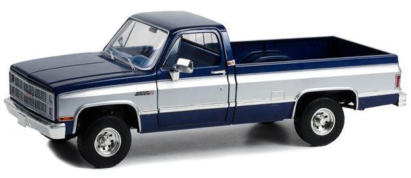 GREEN13659 - 1984 GMC K-2500 Sierra Grande Wideside azul oscuro y plata - 1