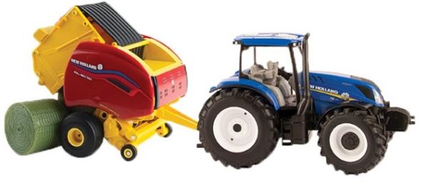 ERT13966 - NEW HOLLAND T6.180 con rotoempacadora NEW HOLLAND Roll-Belt 560 - 1