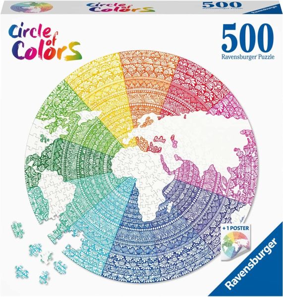 RAV171682 - Puzzle de 500 piezas Mandala Círculo de colores - 1