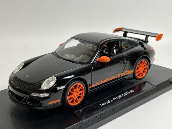 WEL18015NOIR - PORSCHE GT3 rs 2007 Negro con llantas Naranja - 1