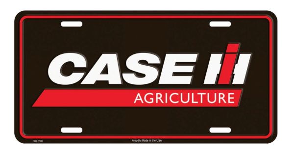 SIGN-1812 - Placa metálica negra CASE IH - 30 x 15 cm - 1