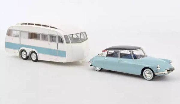 NOREV181760 - CITROEN DS 19 1959 con Caravana Hénon azul - 1