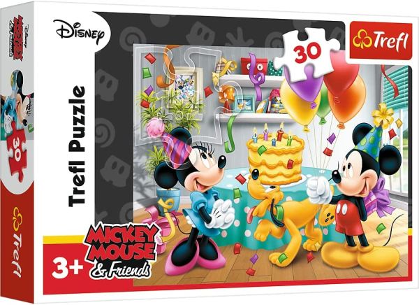 TRF18211 - Puzzle de 30 piezas DISNEY - Tarta de cumpleaños de Mickey - 1