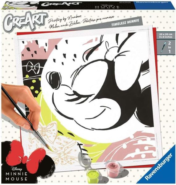 RAV201266 - CreArt DISNEY Timeless Minnie con pintura 20x20 cm - 1