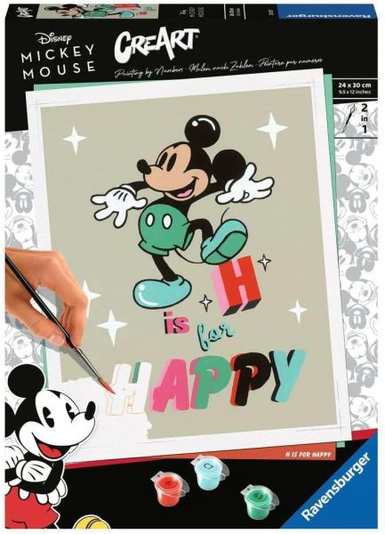 RAV201297 - CreArt DISNEY Mikey - H is for Happy con pintura 24x30 cm - 1