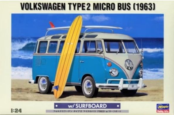 HAW20247 - VOLKSWAGEN Tipo 2 Microbus 1963 con Surf para montar y pintar - 1