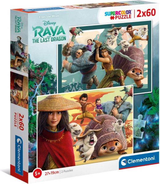 CLE21616 - Puzzle 2x60 piezas DISNEY RAYA - 1