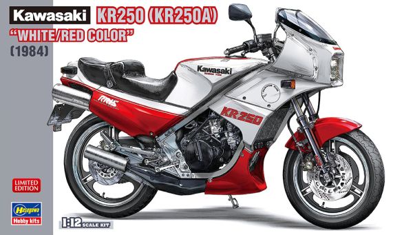 HAW21745 - KAWASAKI KR250 1984 Blanco y rojo para montar y pintar - 1