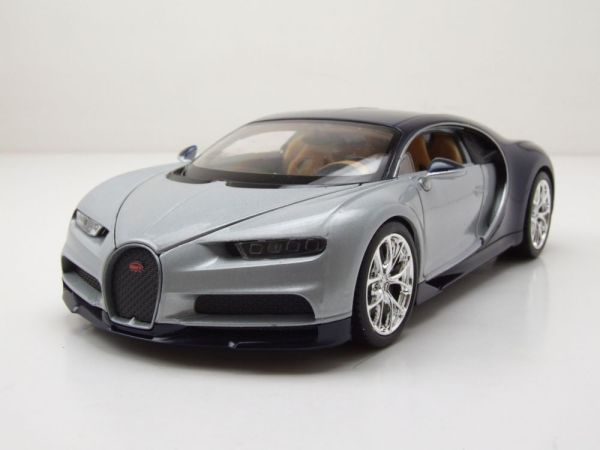 WEL24077ARGENT - BUGATTI chiron 2017 Plateado y azul - 1