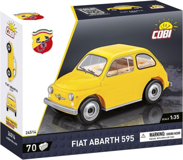 COB24514 - FIAT 500 Abarth 1965 amarillo - 70 piezas - 1