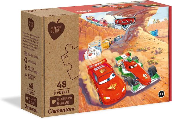 CLE25254 - 3 Puzzles 48 piezas Disney Cars - 1