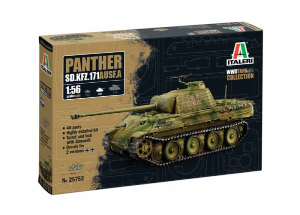 ITA25752 - Tanque PANTHER Sd.Kfz.171 Ausf.A para montar y pintar - 1