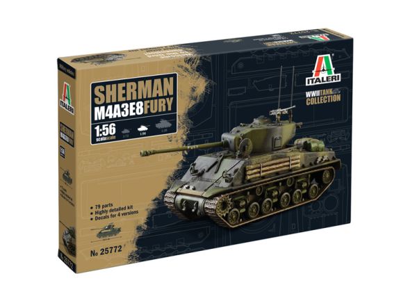 ITA25772 - Tanque SHERMAN M4A3E8 Fury para montar y pintar - 1