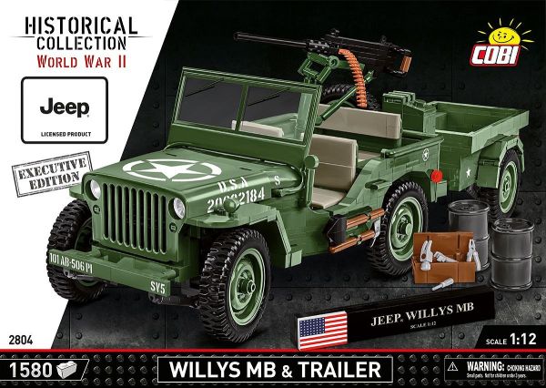 COB2804 - JEEP Willys MB con remolque - Edición Exclusiva - 1580 Piezas - 1