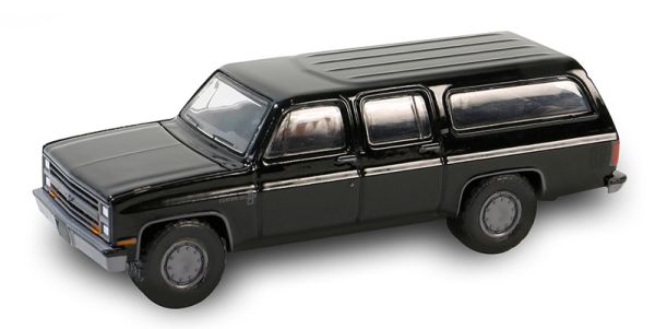 GREEN28150-D - CHEVROLET Suburban C10 custom deluxe 1985 negro de la serie BLACK BANDIT en blister - 1