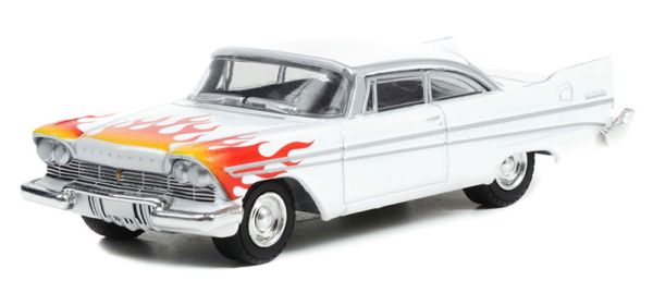 GREEN30362 - PLYMOUTH Belvedere 1957 blanco con llamas en blister - 1