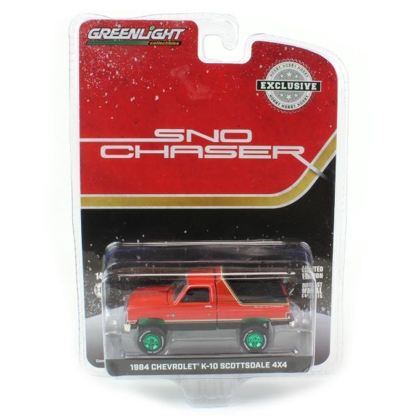 GREEN30365VERT - 1984 CHEVROLET K-10 Scottsdale 4x4 SNO CHASER llantas verdes en blister - 1