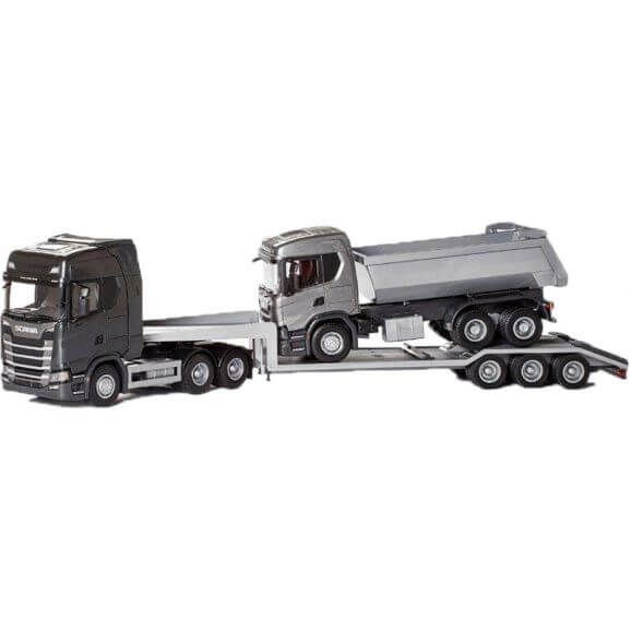 EMEK30613 - SCANIA S 6x4 negro con soporte de 3 ejes y SCANIA G500 6x4 - 1