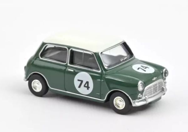 NOREV310525 - 1964 MINI COOPER S Verde almendra con número 74 - 1