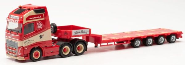 HER316354 - VOLVO 6x4 FH 16 Gl. XL con remolque bajado de 4 ejes TORBEN RAFN rojo - 1