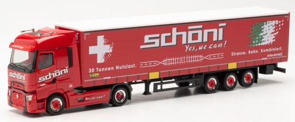 HER316446 - RENAULT 4x2 T G con remolque de 3 ejes SCHONI INTERNATIONAL rojo - 1