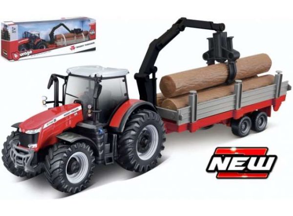 BUR31659 - MASSEY FERGUSON 8740S con remolque forestal - 1