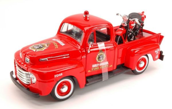 MST32191 - FORD F-1 Pick-up con moto HARLEY DAVIDSON 1936 Bombero - 1