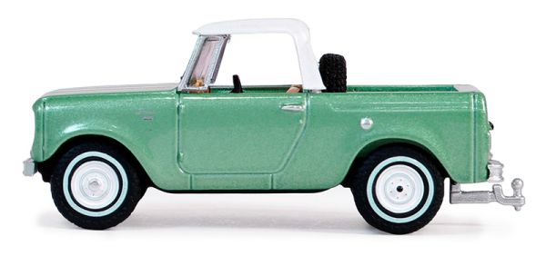 GREEN35280-A - BLUE COLLAR 1965 verde HAVERSTER Scout Half Cab Pick-up en blister - 1