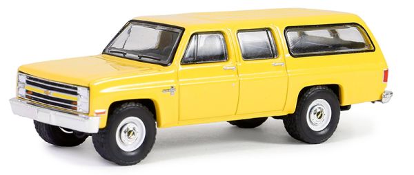 GREEN35280-D - 1987 CHEVROLET Suburban K20 Custom Deluxe amarillo de la serie BLUE COLLAR en blister - 1