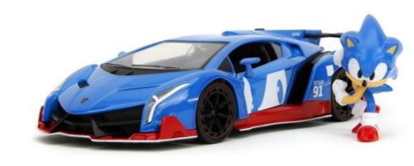 JAD35433 - LAMBORGHINI Veneno azul con figuirne SONIC - 1