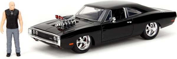 JAD35907 - DODGE Charger 1970 Negro con figurita de Dom FAST & FURIOUS - 1