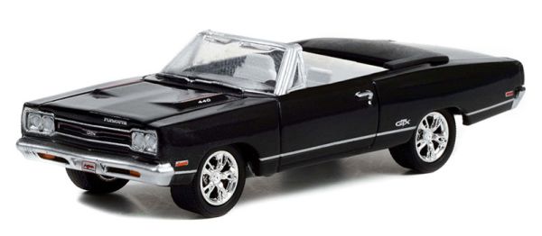 GREEN37250-D - 1969 PLYMOUTH GTX convertible de la serie BARRETT JACKSON en blister - 1