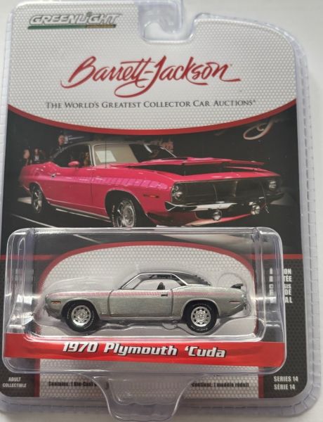 GREEN37310-D_GRIS - PLYMOUTH Cuda 1970 Gris de la serie BARRETT JACKSON en blister - 1