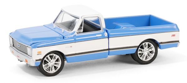 GREEN37310-E - 1971 CHEVROLET C10 Super Cheyenne Azul de la serie BARRETT JACKSON en blister - 1