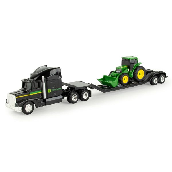 ERT37382NOIR - Camión 6x4 negro con portaequipos y tractor JOHN DEERE - 1