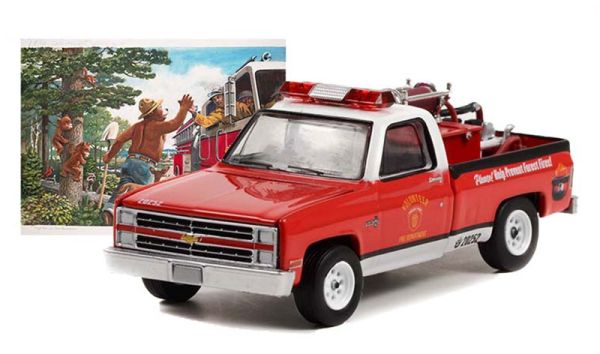 GREEN38020-E - CHEVROLET C20 1984 Camión de bomberos de la serie SMOKEY BEAR en blister - 1