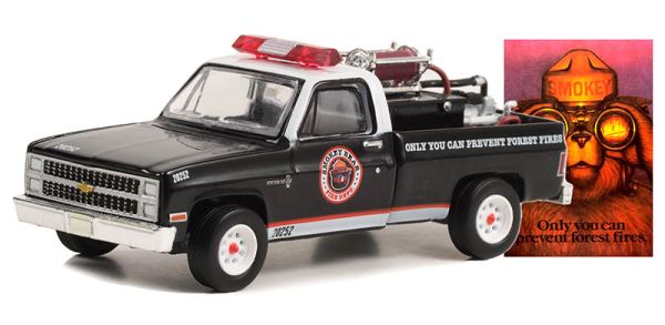 GREEN38040-C - CHEVROLET C20 1982 negro SMOKEY BEAR incendio forestal en blister - 1