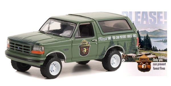 GREEN38040-E - FORD Bronco 1996 verde de la serie SMOKEKEY BEAR bajo blister - 1