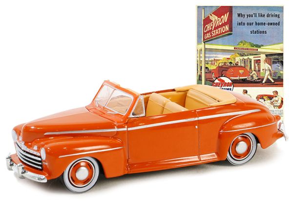 GREEN39140-A - FORD Super Deluxe Cabriolet 1946 Naranja de la serie VINTAGE AD CARS en blister - 1