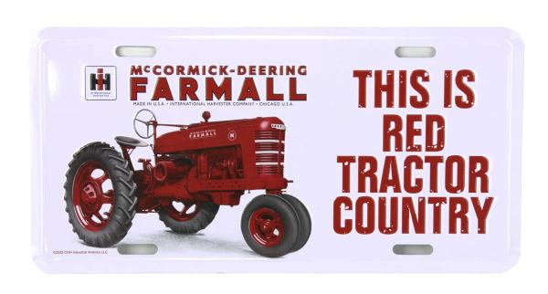 42068 - Placa de metal IH Farmall M - This is Red Tractor Country - 30 x 15 cm - 1